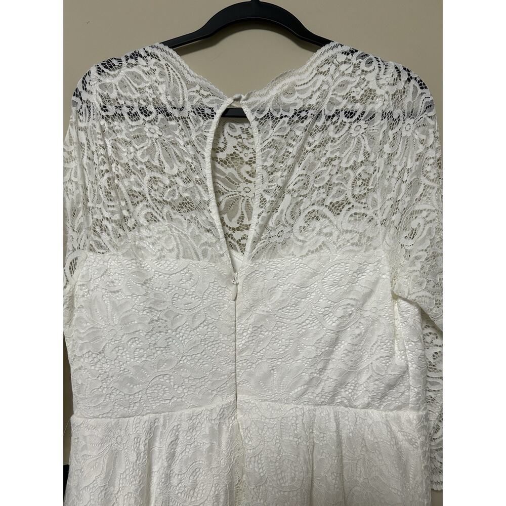 Torrid Ever After Something Blue Tag Ivory Lace Tea-Length Wedding Dress Size 12 - Picture 5 of 13